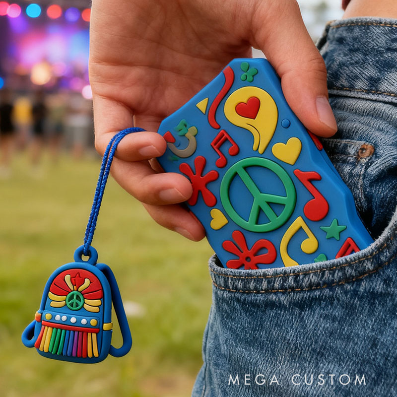 Hippie 3D for iPhone 17 16 15 14 13 Pro Max Silicone Phone Case Cover Blue
