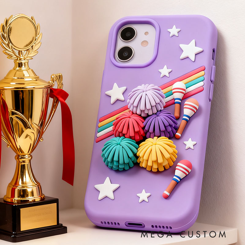 Cheerleader 3D for iPhone 17 16 15 14 13 Pro Max Silicone Phone Case Cover Blue