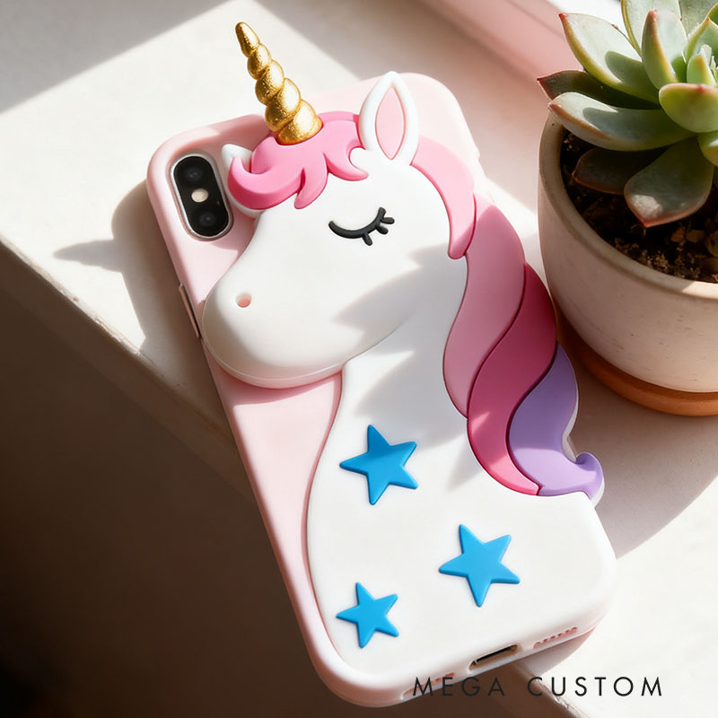 White Dream Horse 3D for iPhone 17 16 15 14 13 Pro Max Silicone Phone Case Cover