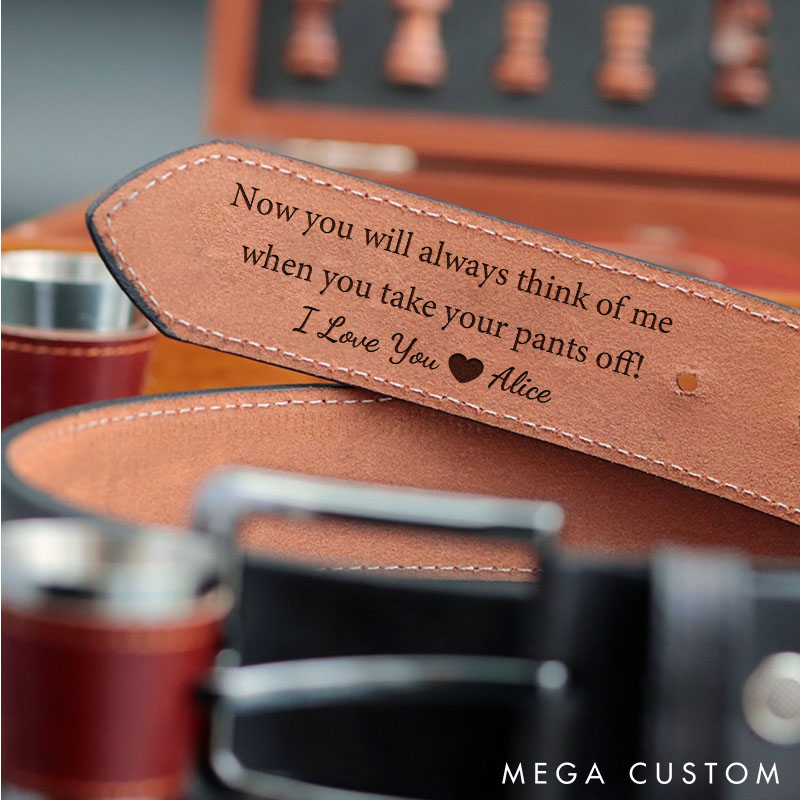 Personalized Leather Belt for Husband I Licked It So It's Mine Custom Hurmous Leather Belt Husband Valentines Gift for Him Anniversary Gift