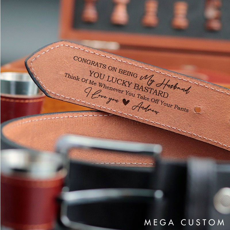 Personalized Engraved Leather Belt for Husband Custom I'll Always Be By Your Side Belt Valentines Anniversary  Gift for Husband Fiance Boyfriend