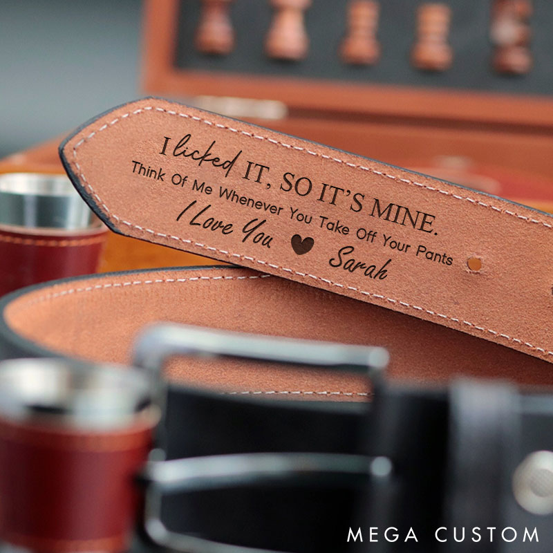 Personalized 3rd Anniversary Leather Belt Custom Husband Boyfriend Belt Valentine's Day Gift Belt for Him Mens Birthday Gift Leather Belt