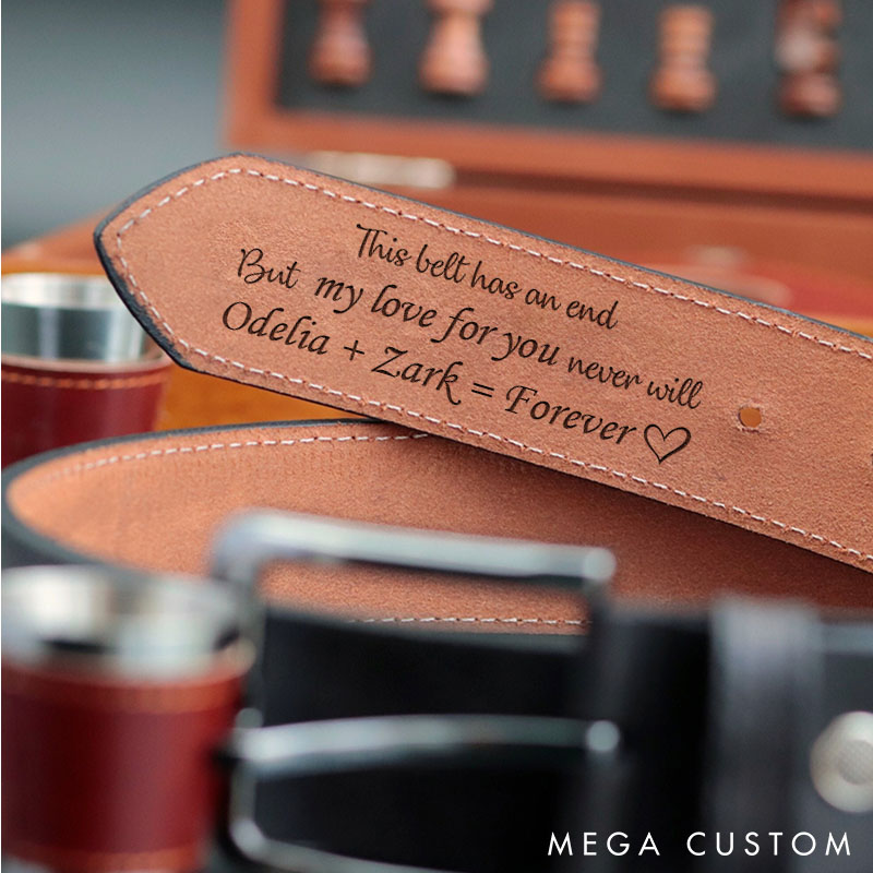 Personalized Engraved Leather Belt 1st Anniversary Gift Belt for Husband Custom Valentine's Anniversary Gift for Husband Boyfriend Gift for Men