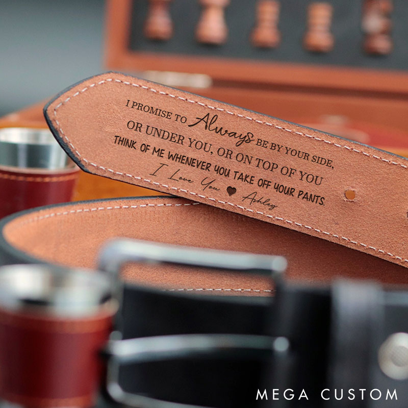 Personalized Husband Valentines Gift Custom Men's Leather Belt for Husband Boyfriend Anniversary Gift Belt from Wife Girlfriend