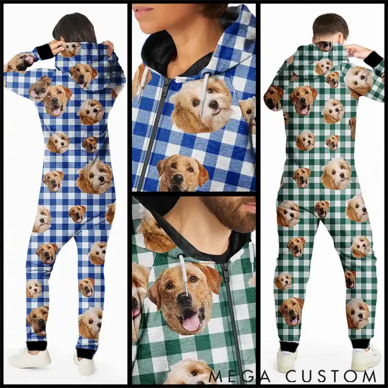 Personalized Pet Lover Custom Photo Funny Dog Cat Pet Human Face Adult Onesie