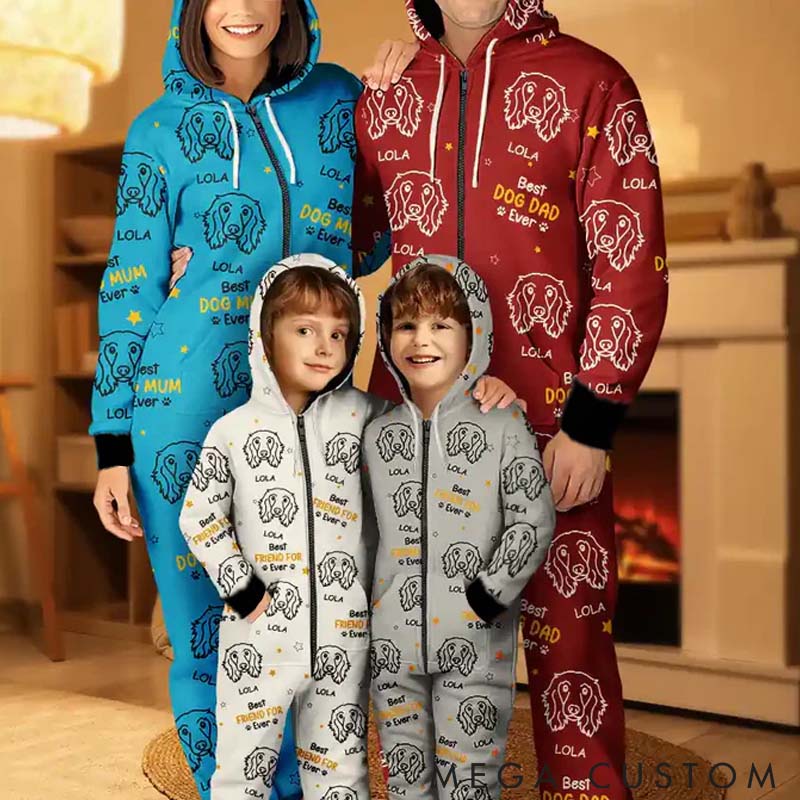 Personalized Pet Lover Dogs Face Line Sketch Best Dog Mum Eve Adult Onesie