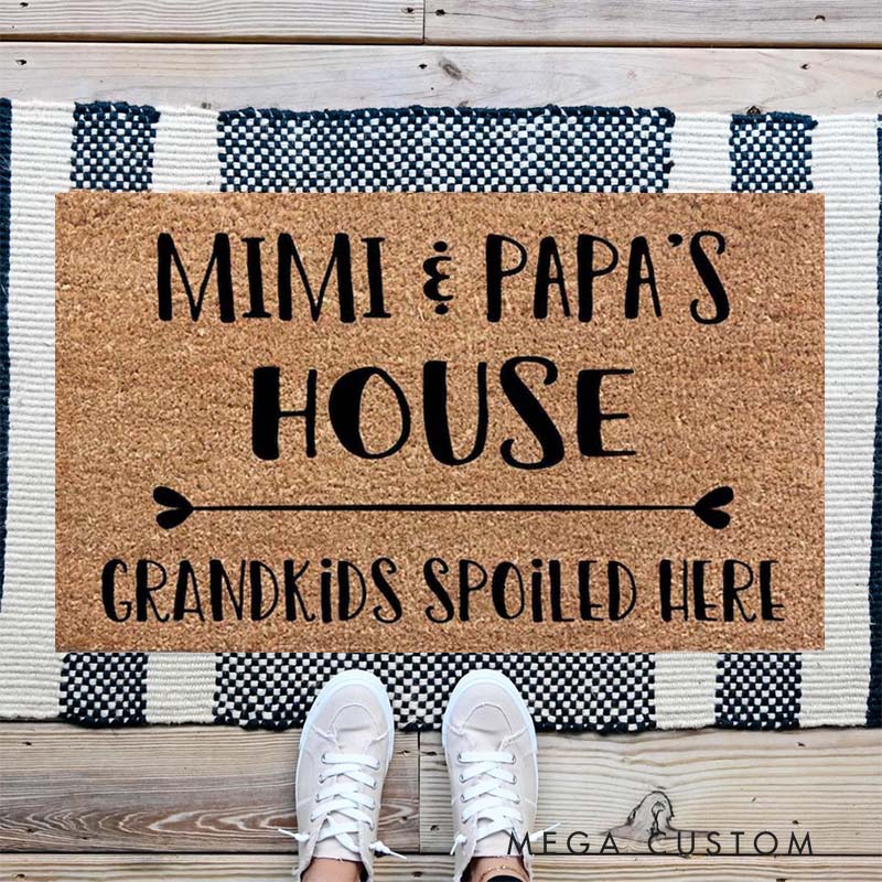 Personalized Grandparents House Doormat Personalized Gift for Grandma Grandpa Cute Rug from Grandkids Home Decor Housewarming Gift