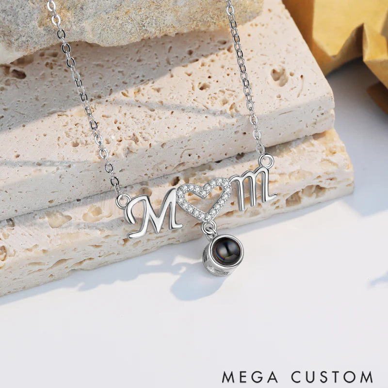 Mom Necklace that Projects Custom Picture Projection
