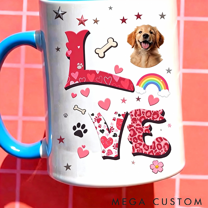 Personalized Pet Lover Love Heart Photo Mugs