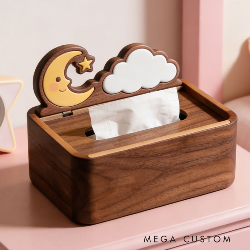 Handmade Wooden Magic Tissue Box Funny Cartoon Decor