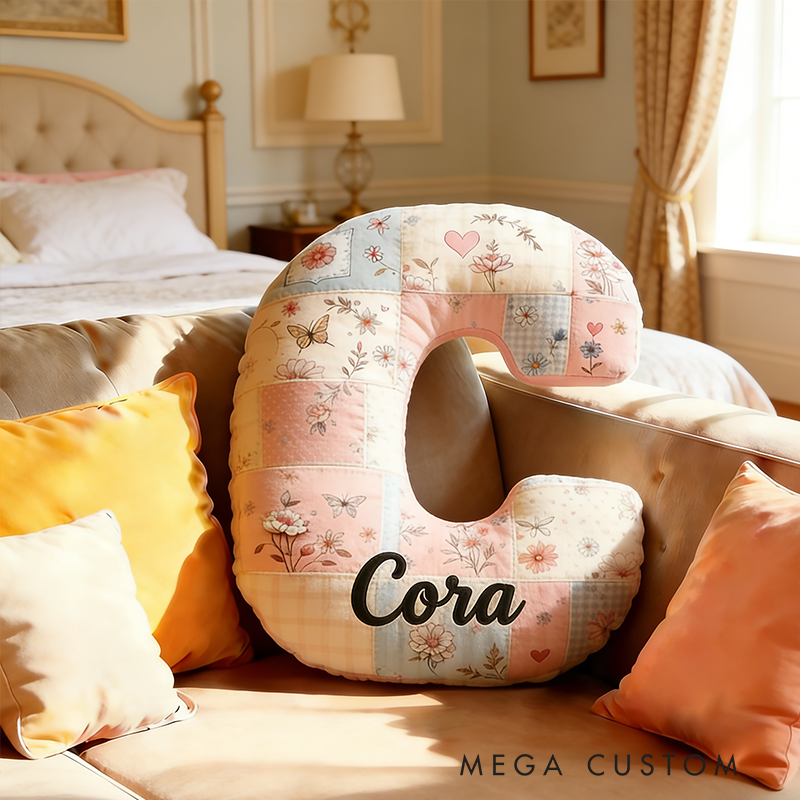 Personalized Initial Letter Pillow Custom Name Appreciation Cushion Gift for Home Decor