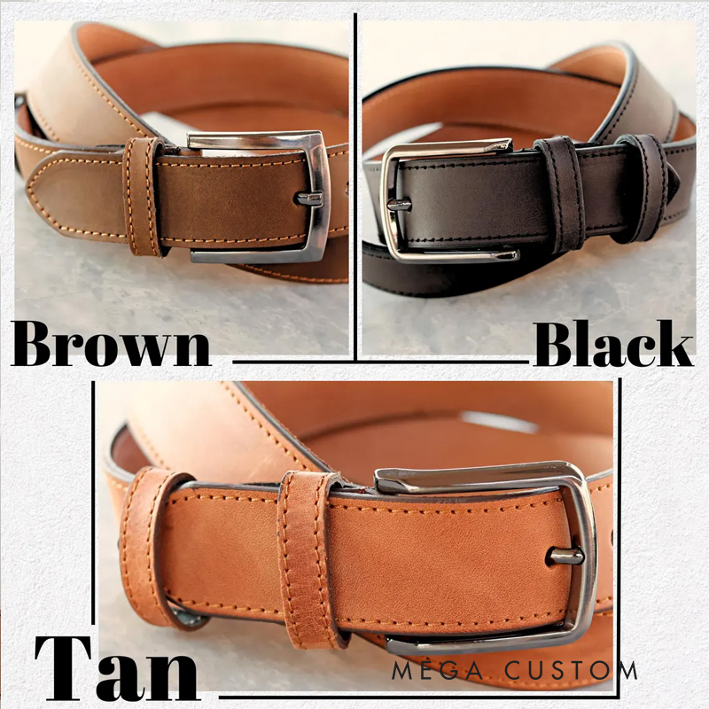Personalized Leather Belt Gift for Him Custom Engraved Mens Belt Anniversary Christmas Birthday Present for Loved Ones