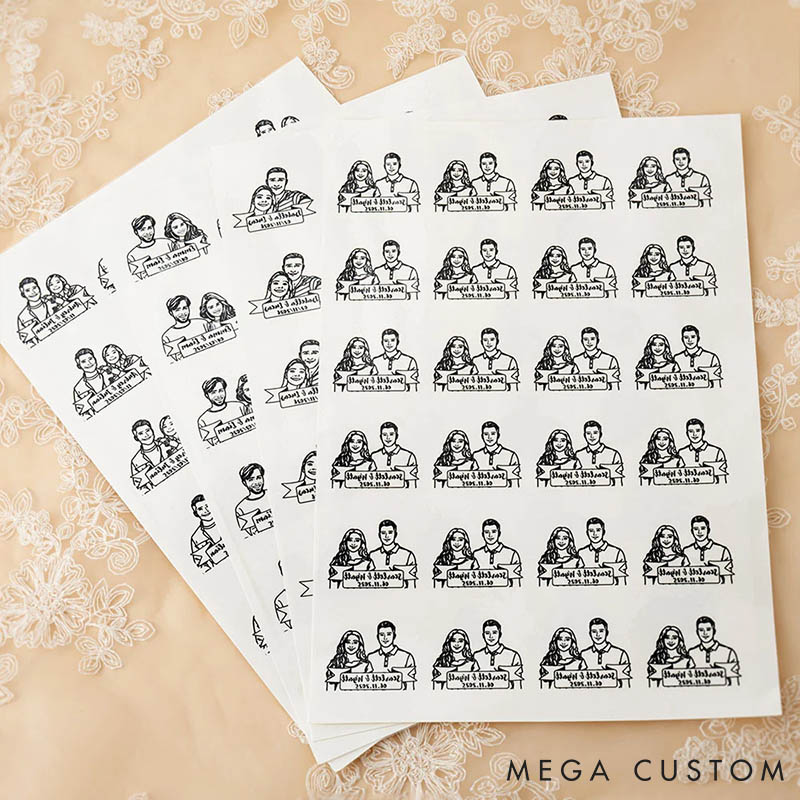 Personalized Couple Photo Portrait Temporary Tattoo Custom Wedding Temporary Tattoo Anniversary Gift Valentines Day Gift for Girlfriend Boyfriend