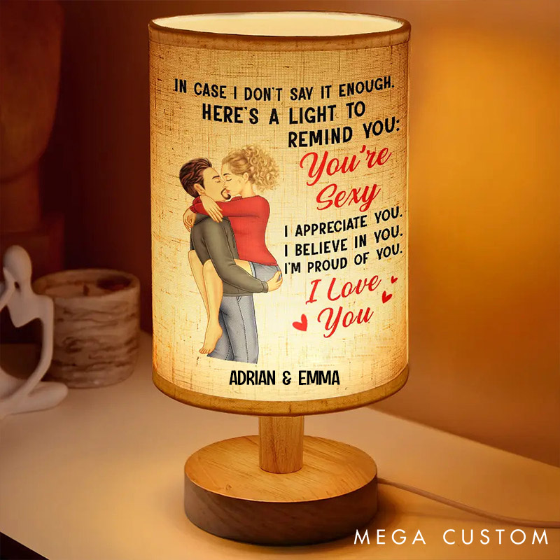 Personalized Romantic Fabric Lamp Custom Night Light for Wife In Case I Don't Say It Enough Couple Valentine's Gift Lamp for Wife husband