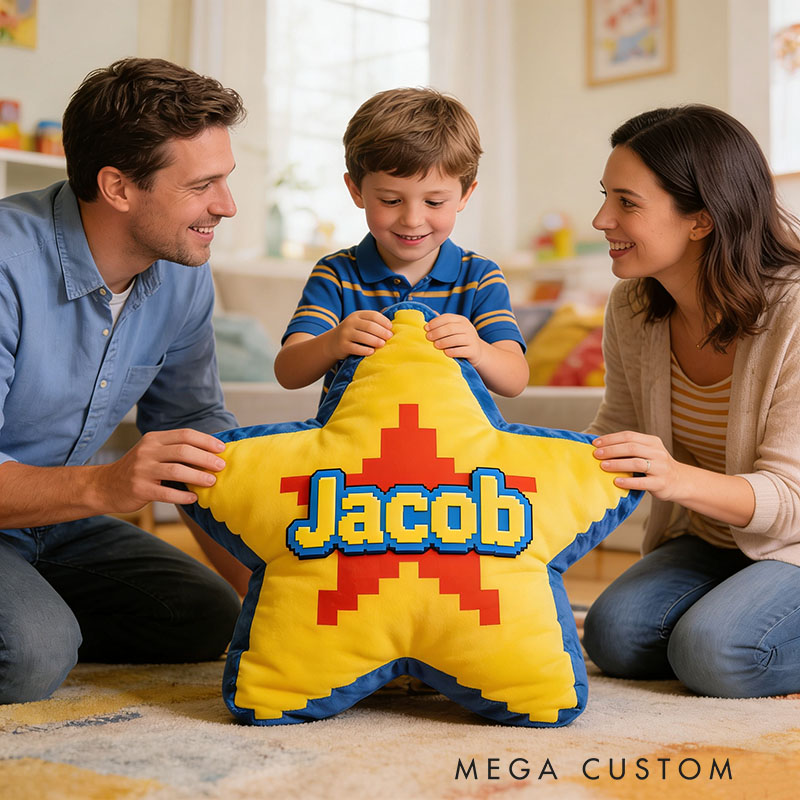 Personalized Star Shaped Pillow for Game Lovers Plush Pillow Christmas Birthday Party Gift for Kids