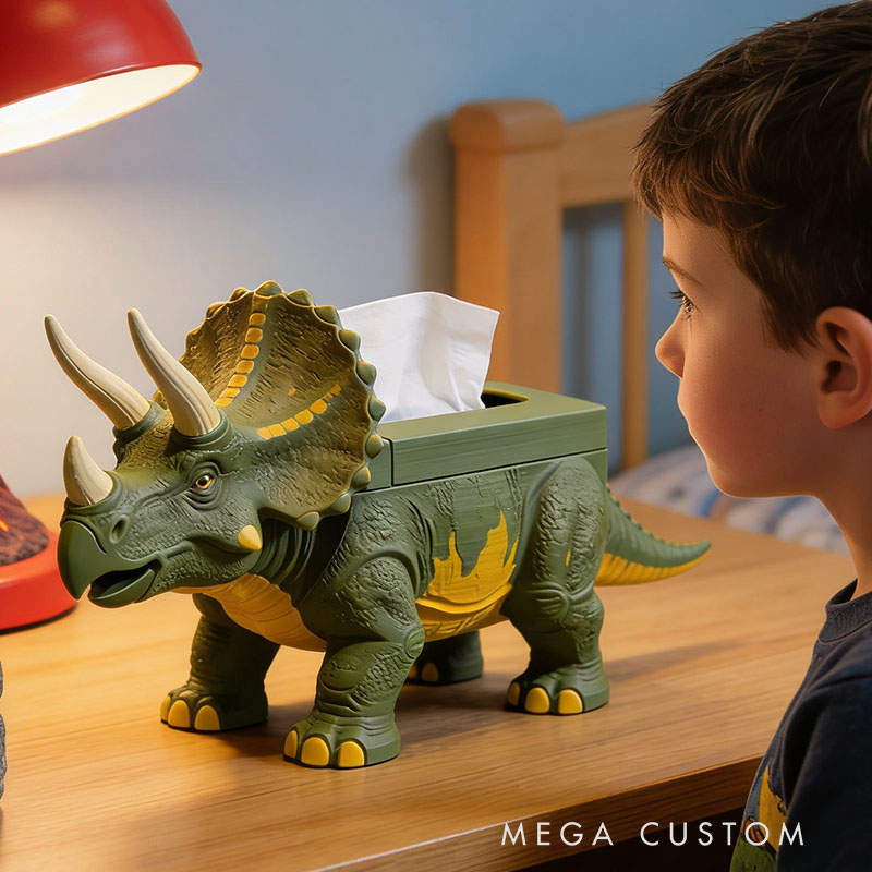 Dinosaur Tissue Box Cover 3D Printed Room Decor Cute Tissue Box Cover for Desk Room Kitchen or Bathroom