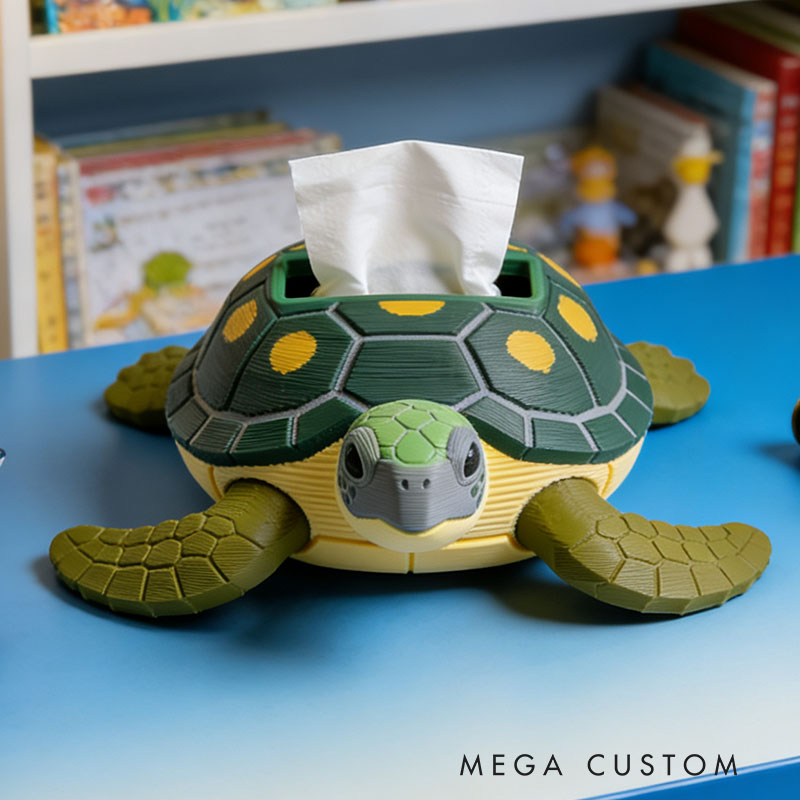 Sea ​​Turtle Tissue Box Cover 3D Printed Room Decor Cute Tissue Box Cover for Desk Room Kitchen or Bathroom