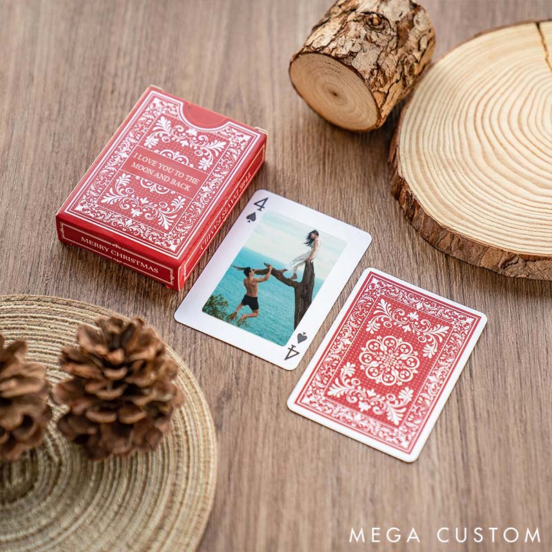 Personalized Photo Playing Cards Classic Design Playing Cards With Photos Custom Valentine's Gift for Couple Anniversary Gift