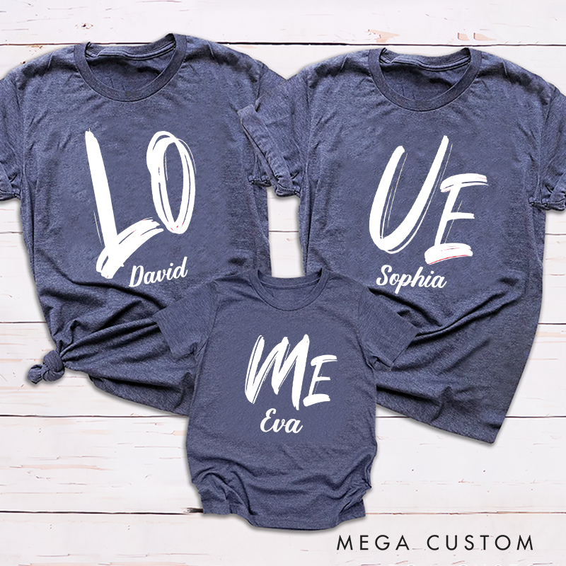 Personalized Valentine's Day Love Me Theme Family Matching Outfit Customize Family Names