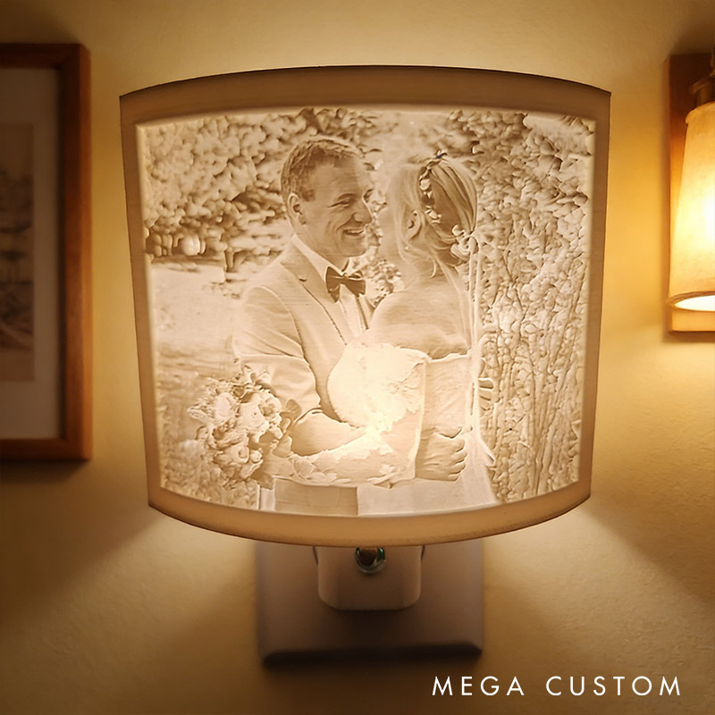Personalized Couple 3D Printed Lithophane Photo Portrait Night Light Engraved Your Picture Lamp Anniversary Valentine's Day Gift for Him Her
