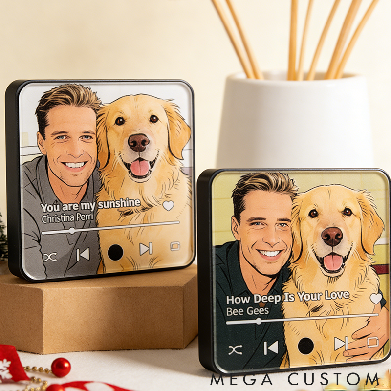 Personalized Pet Lover Photo Fridge Magnet Custom Music Fridge Magnet That Can Play Songs Gift