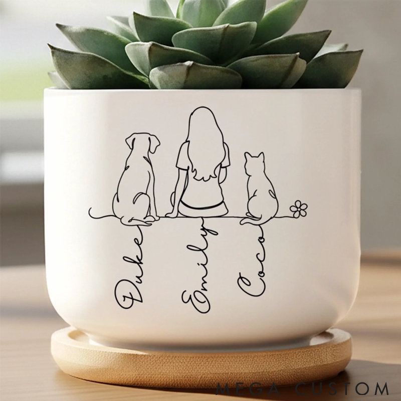 Personalized Pet Lover Plant Love Grow Happiness Plant Pot