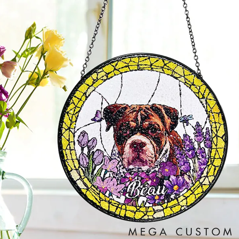 Personalized Pet Lover Custom Pet Portrait Sun Catcher