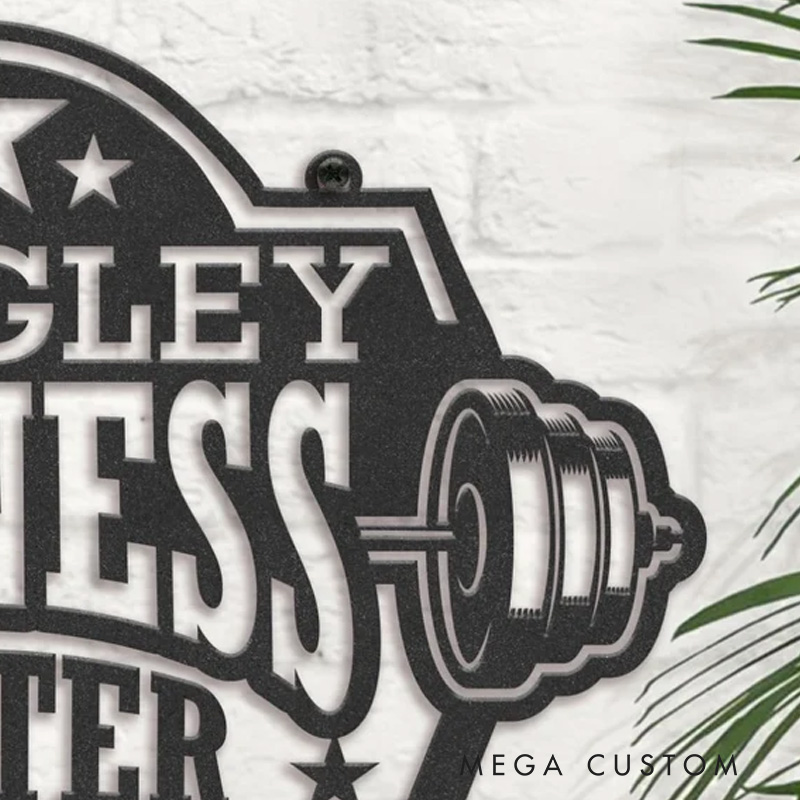Personalized Metal Gym Sign Workout Wall Art Custom Home Gym Decor Metal Wall Art Gym Name Signs Fitness Center Decor Fitness Motivation Workout Inspiration Gift for Gym Lovers