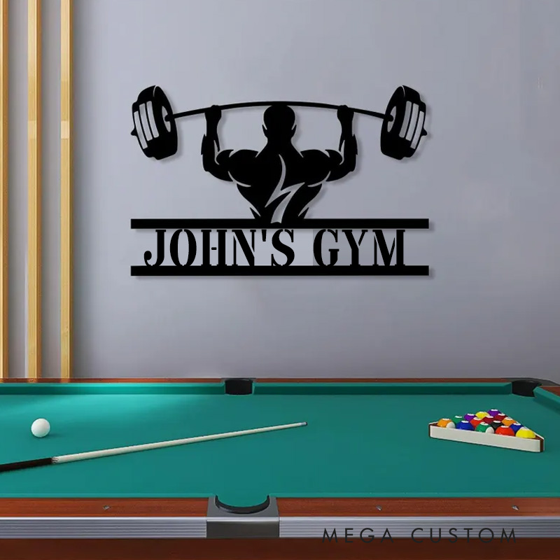 Personalized Metal Gym Sign Workout Wall Art Custom Home Gym Decor Metal Wall Art Gym Name Signs Fitness Center Decor Fitness Motivation Workout Inspiration Gift for Gym Lovers