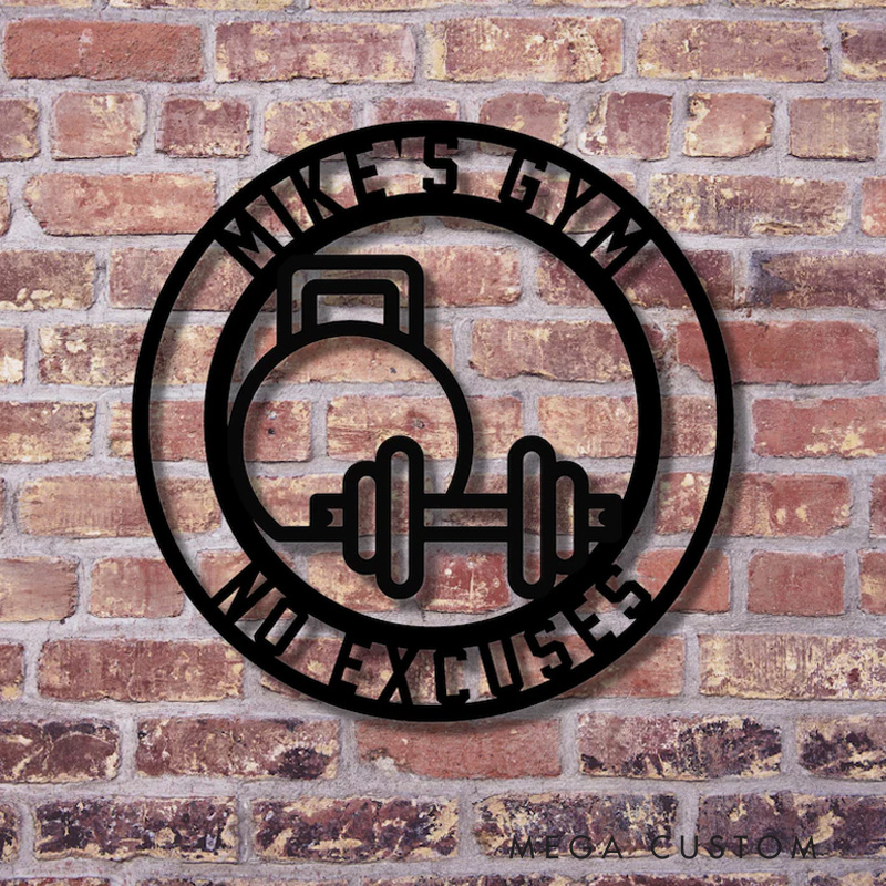Personalized Metal Gym Sign Workout Wall Art Custom Home Gym Decor Metal Wall Art Gym Name Signs Fitness Center Decor Fitness Motivation Workout Inspiration Gift for Gym Lovers