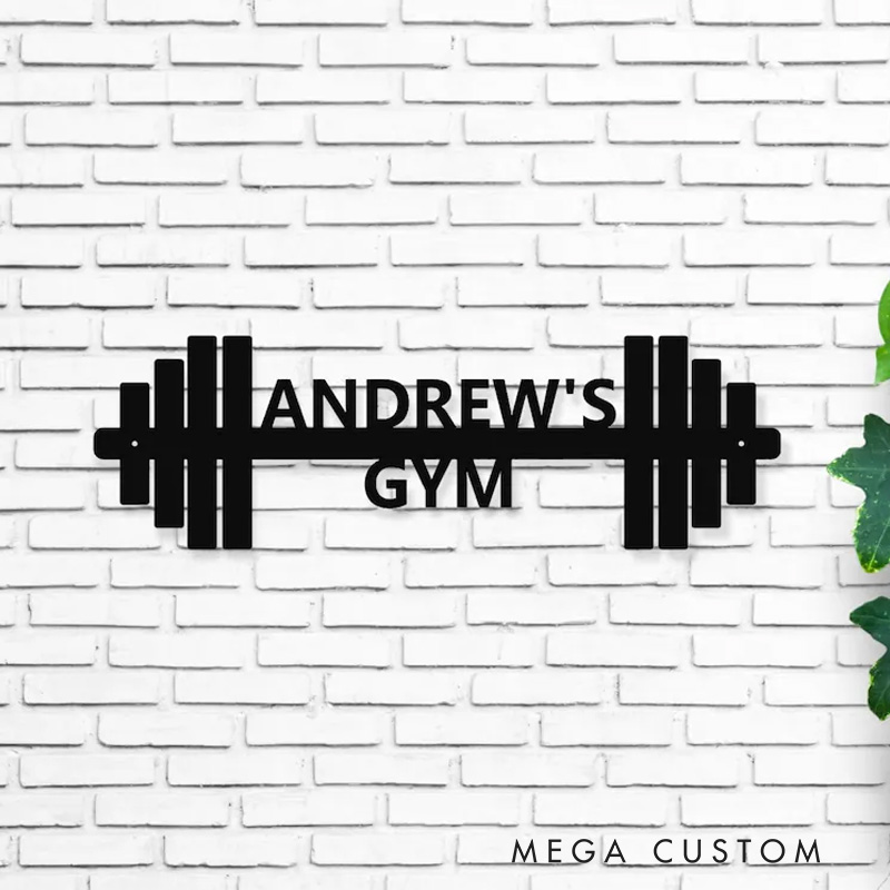 Personalized Metal Gym Sign Workout Wall Art Custom Home Gym Decor Metal Wall Art Gym Name Signs Fitness Center Decor Fitness Motivation Workout Inspiration Gift for Gym Lovers