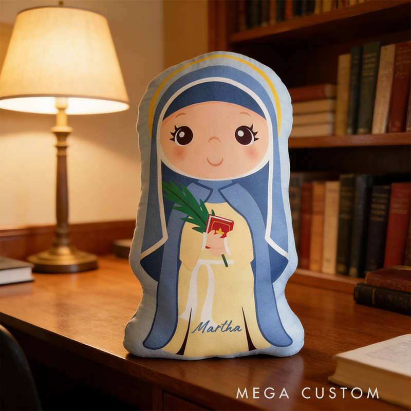 Personalized Saint Amelia Pillow with Custom Name Home Decor Catholic Gift Religious Gift for Women Graphic 3D Print Pillow