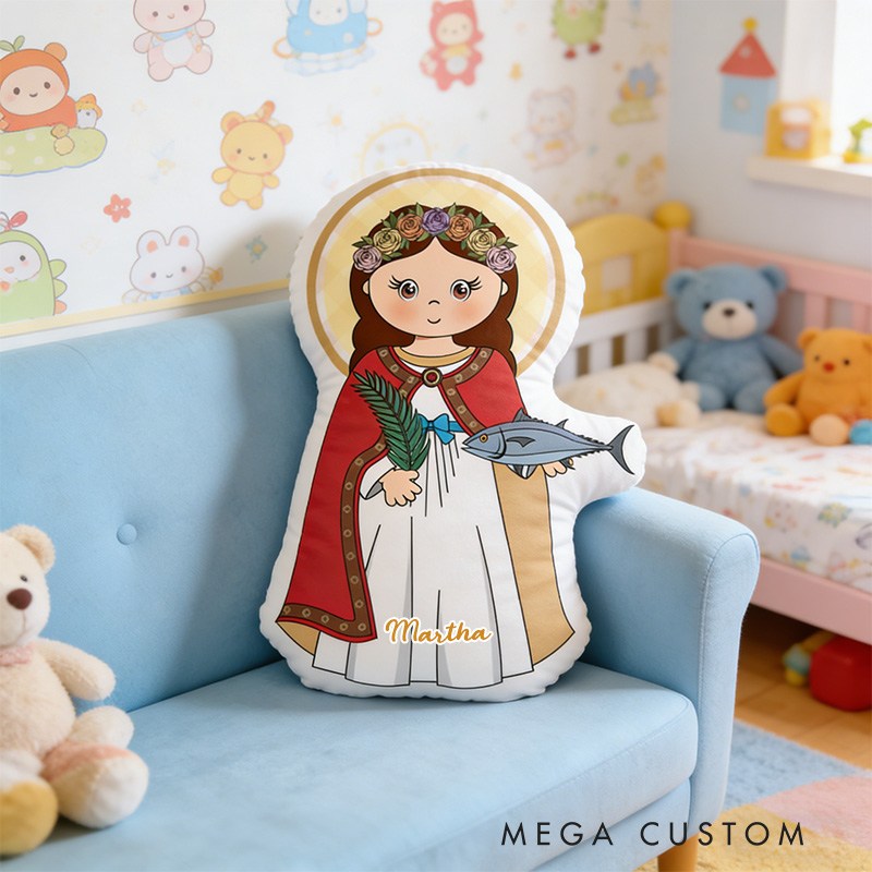 Personalized Saint Amelia Pray for us Pillow with Custom Name Home Decor St Amelia Pillow Catholic Gift Religious Gift for Women Graphic 3D Print Pillow