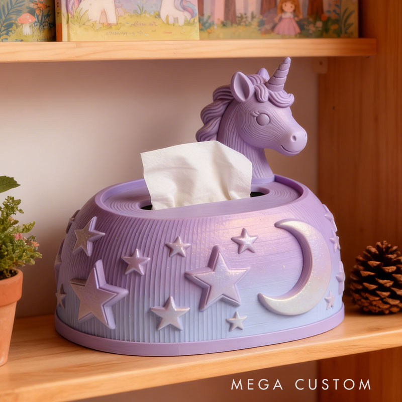 Purple Dream Horse Tissue Box Cover 3D Printed Room Decor Cute Tissue Box Cover for Desk Room Kitchen or Bathroom