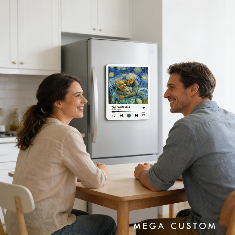Personalized Photo Music Fridge Magnet That Can Play Songs Custom Couple Anniversary Wedding Giftsa and Valentine's Day Gift