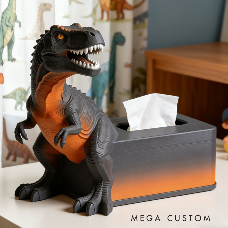 Dinosaur Tissue Box Cover 3D Printed Room Decor Cute Tissue Box Cover for Desk Room Kitchen or Bathroom