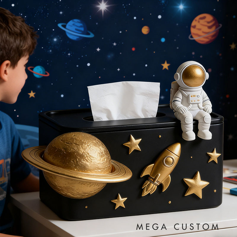 Astronaut Tissue Box Cover 3D Printed Room Decor Cute Tissue Box Cover for Desk Room Kitchen or Bathroom