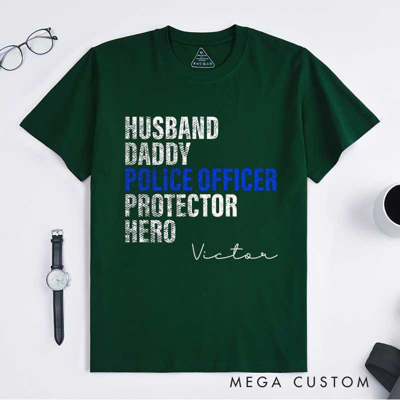 Personalized Minimalist Police Officer Tribute Design Gift for Police Officer T-Shirt
