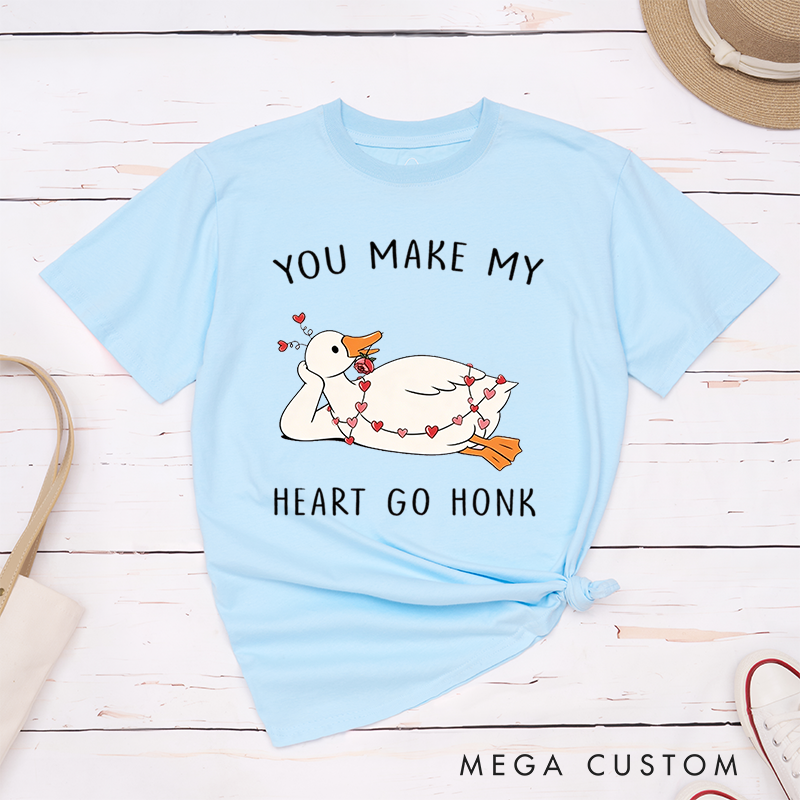 Personalized Pet Lover You Make My Heart Go Honk T-Shirt