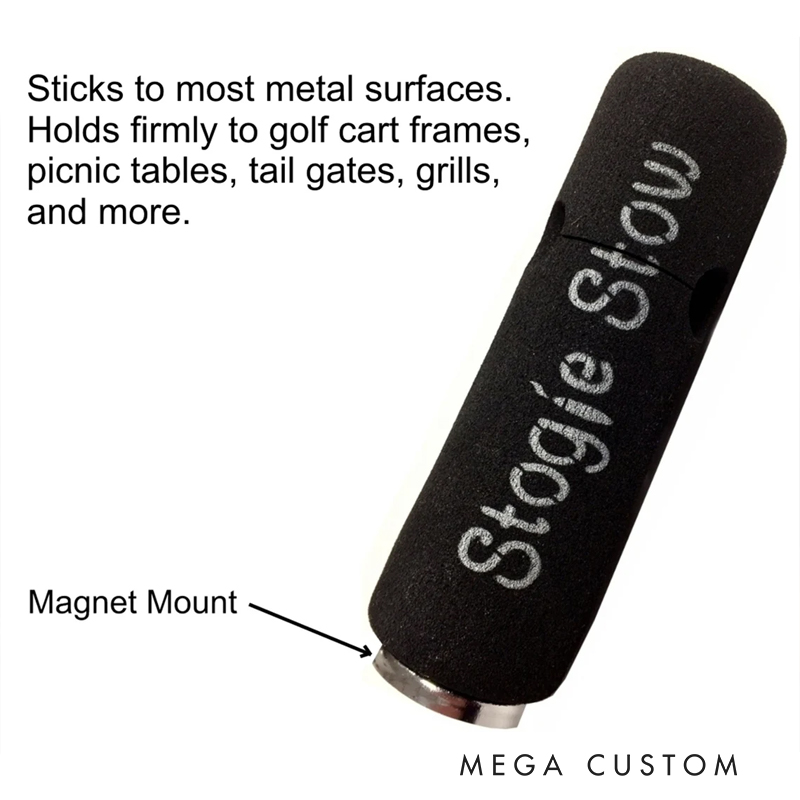 Personalized Stogie Stow Magnetic Golf Cart Cigar Holder – Secure Cigar Rack for Golfers (Fits All Sizes)