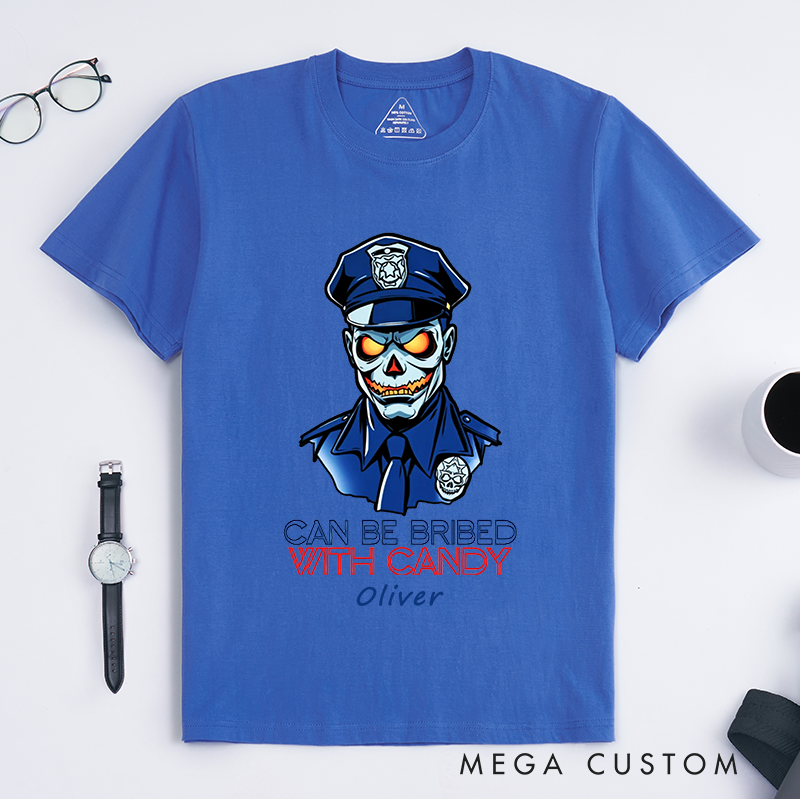 Personalized Playful Skeleton Police Officer Design Gift for Police Officer T-Shirt