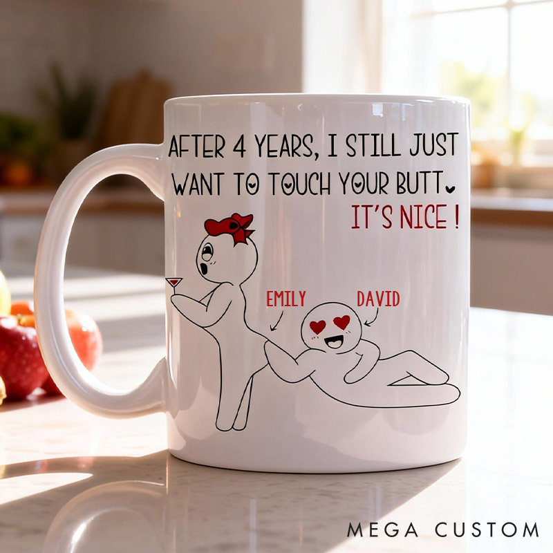 Personalized I Love Her Butt Couple Jokes Mug Custom Coffee Mug Gift for Women Couple Valentines Gift Wife Anniversary Funny Memes