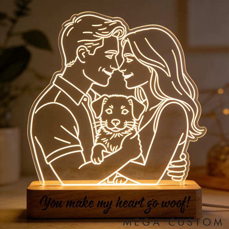 Personalized Pet Lover Custom Portrait Pet Lover Valentine Light