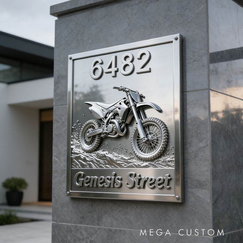 Personalized Off‑Road Motorcycle Wall Sign Metal Door Plate Custom Name Ideal Gift for Biker Lovers