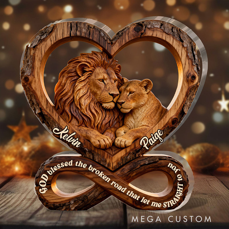 Personalized God Blessed the Broken Road that Let me Straight to you Custom Shaped Acrylic Plaque with Name Religious Gift for Christians