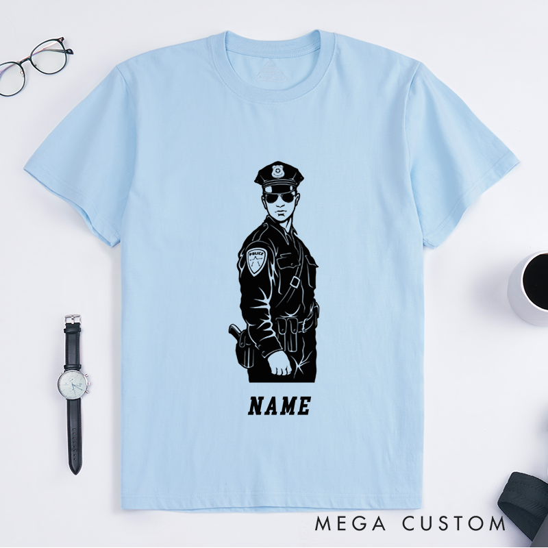 Personalized Classic Police Officer Illustration Design Gift for Police Officer T-Shirt