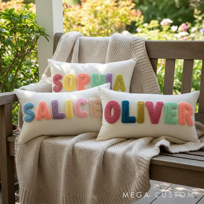 Personalized Embroidered Name Pillowcase for Kids and Babies Room Decor