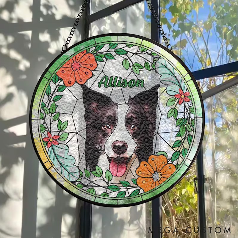 Personalized Pet Lover Custom Funny Pet Portrait Sun Catcher