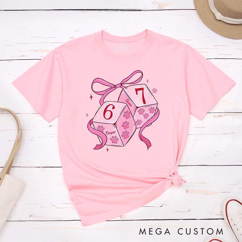 Personalized Pet Lover Funny Paw Six Seven Valentine T-Shirt