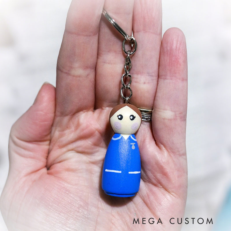 Personalized Nurse Puppet Keychain Custom Name Perfect Choice for Nurses Holiday Gift